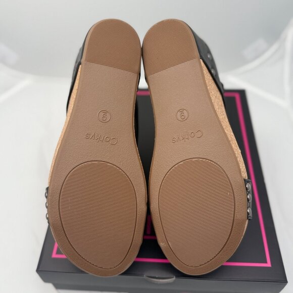 Corkys Womens Carley Black Wedge Sandals Size 9 Comfortable Chic - Picture 4 of 8